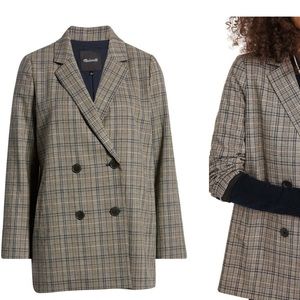 New with tags Madewell Caldwell Miltmore Plaid Double Breasted Blazer
